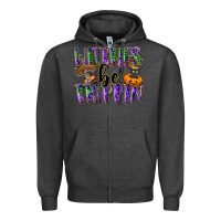 Charcoal Heather Witches be trippin Zipper Hoodie - NancyCooperArtShop