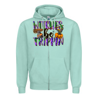 Seafoam Witches be trippin Zipper Hoodie - NancyCooperArtShop