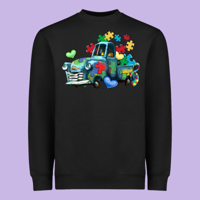 Autism Truck Heavyweight Sweatshirt Designed By Lillyallendesigns
