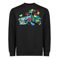Black autism truck Heavyweight Sweatshirt - LillyAllenDesigns