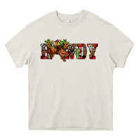 Cream Christmas Howdy Bronco Rodeo Heavy Core Tee - JahusDesignShop