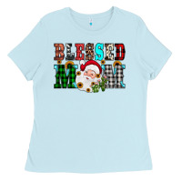 Baby Blue blessed mom christmas Ladies Tee - JahusDesignShop