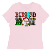Bubblegum Pink blessed mom christmas Ladies Tee - JahusDesignShop