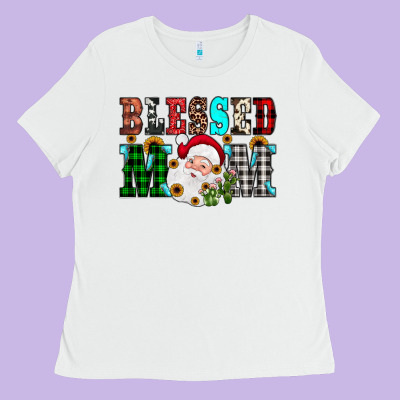 Blessed Mom Christmas Ladies Tee Designed By Jahusdesignshop