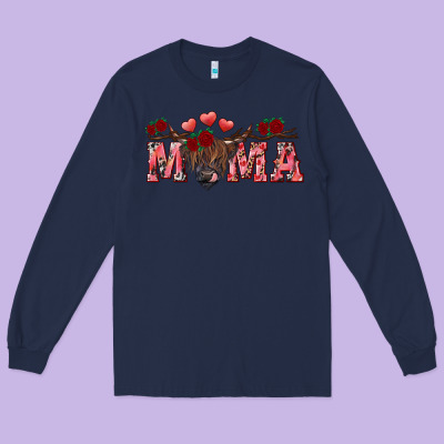 Valentines Day Mama Long Sleeve Tee Designed By Ranaportraitstore