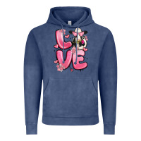 Vintage Denim love cow valentine's day Vintage Hoodie - MaliasSmallBusiness