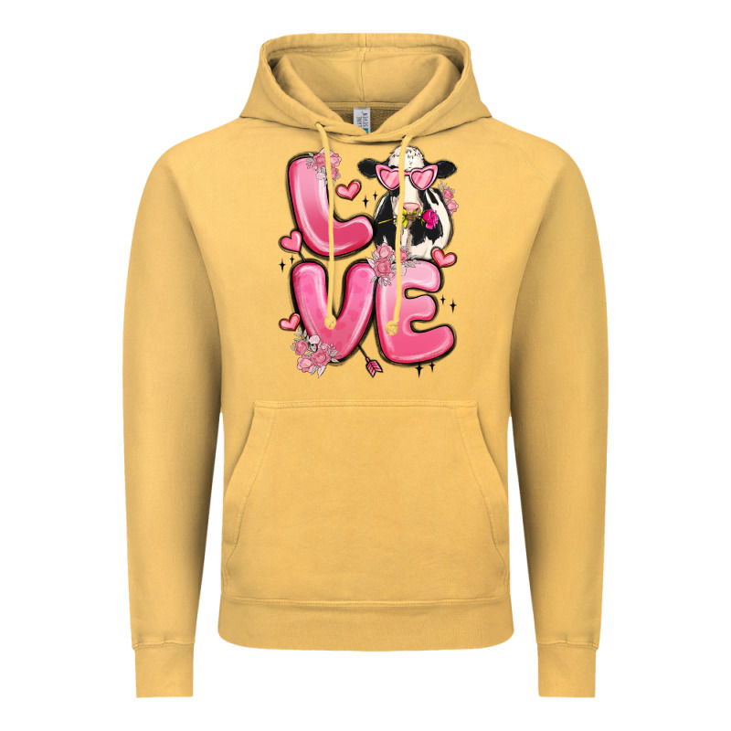 Love Cow Valentine's Day Vintage Hoodie by MaliasSmallBusiness | Teevron