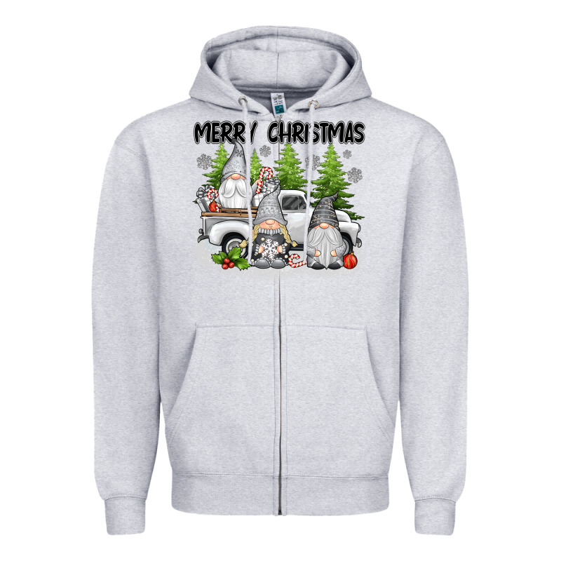 Merry Christmas Gnomes Zipper Hoodie by texasbilliewilder | Teevron
