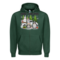 Sports Green merry christmas gnomes Zipper Hoodie - texasbilliewilder