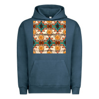 Pigment Midnight Navy native american aztec seamless pattern 1 Urban Hoodie - BundleAndBundleShop