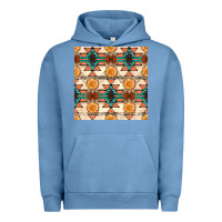 Pigment Pebble Blue native american aztec seamless pattern 1 Urban Hoodie - BundleAndBundleShop