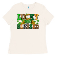 Bone lucky and blessed with coins and shamrocks Ladies Tee - AdoDesignShop