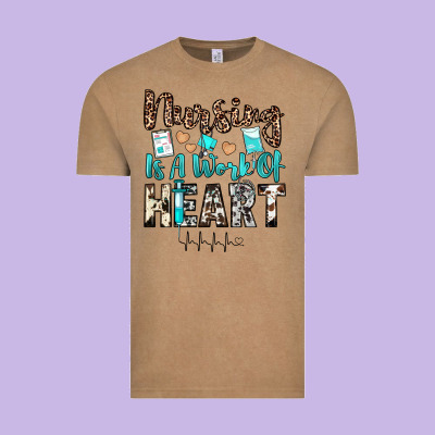Nursing Is A Work Of Heart Vintage Tee Designed By Jahusdesignshop