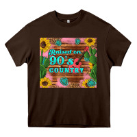 Chocolate Brown raised 90's country guitar cactus sunflower's Heavy Core Tee - Artiststas