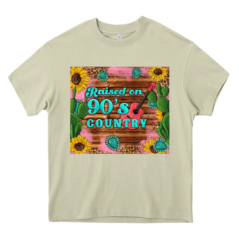 Raised 90's Country Guitar Cactus Sunflower's Heavy Core Tee by Artiststas | Teevron