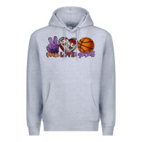 Heather Grey peace love basketball Premium Hoodie - HowdyJamesFarm