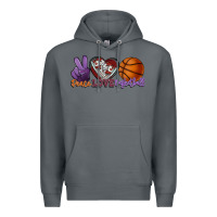 Rock peace love basketball Premium Hoodie - HowdyJamesFarm