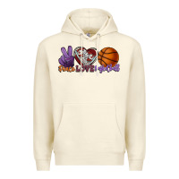 Sandshell peace love basketball Premium Hoodie - HowdyJamesFarm