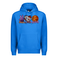 True Royal peace love basketball Premium Hoodie - HowdyJamesFarm