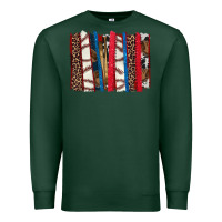 Sports Green Baseball brushstroke Premium Sweatshirt - HowdyJamesFarm