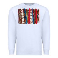 White Baseball brushstroke Premium Sweatshirt - HowdyJamesFarm