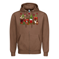 Christmas Coffee Cups Zipper Hoodie | Teevron