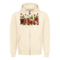 Sandshell Christmas coffee cups Zipper Hoodie - texasbilliewilder
