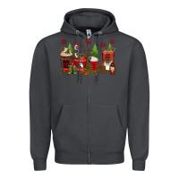 Smoke Christmas coffee cups Zipper Hoodie - texasbilliewilder