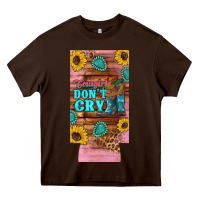 Chocolate Brown cowgirls don't crty boots hat sunflowers 12 oz can cooler  (slim) Heavy Core Tee - Artiststas