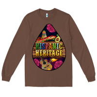 Chestnut teardrop Hispanic Heritage Long Sleeve Tee - BundleAndBundleShop