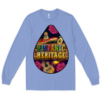 Colony Blue teardrop Hispanic Heritage Long Sleeve Tee - BundleAndBundleShop