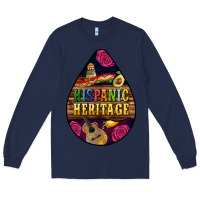 Navy teardrop Hispanic Heritage Long Sleeve Tee - BundleAndBundleShop