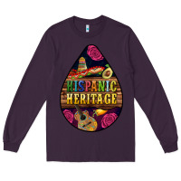 Plum teardrop Hispanic Heritage Long Sleeve Tee - BundleAndBundleShop
