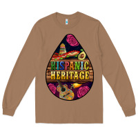 Toasted Coconut teardrop Hispanic Heritage Long Sleeve Tee - BundleAndBundleShop