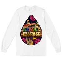 White teardrop Hispanic Heritage Long Sleeve Tee - BundleAndBundleShop