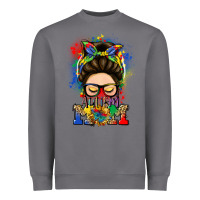 Storm autism mom messy bun Heavyweight Sweatshirt - LillyAllenDesigns