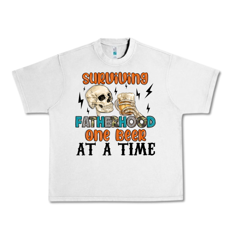 Surviving Fatherhood One Beer At A Time Urban Heavy Tee by MaliasSmallBusiness | Teevron
