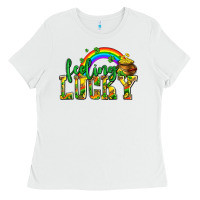 White feeling lucky with coins Ladies Tee - AdoDesignShop