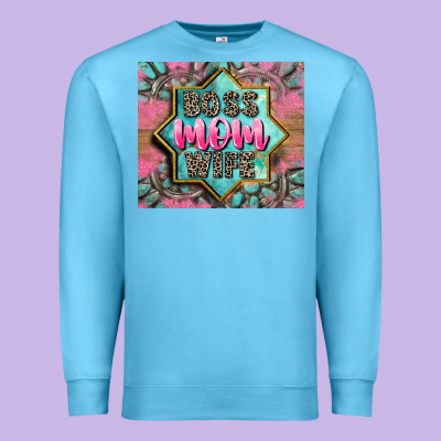 Boss Mom Wife Premium Sweatshirt Designed By Cowgirlartshop