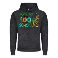 Vintage Black roaring into 100 day of school Vintage Hoodie - MaliasSmallBusiness