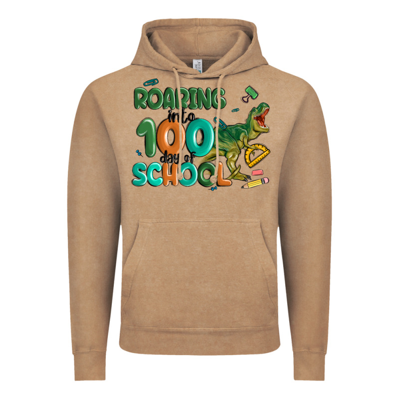 Roaring Into 100 Day Of School Vintage Hoodie by MaliasSmallBusiness | Teevron