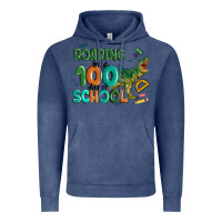 Vintage Denim roaring into 100 day of school Vintage Hoodie - MaliasSmallBusiness