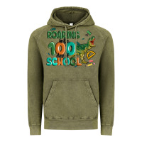 Vintage Olive roaring into 100 day of school Vintage Hoodie - MaliasSmallBusiness