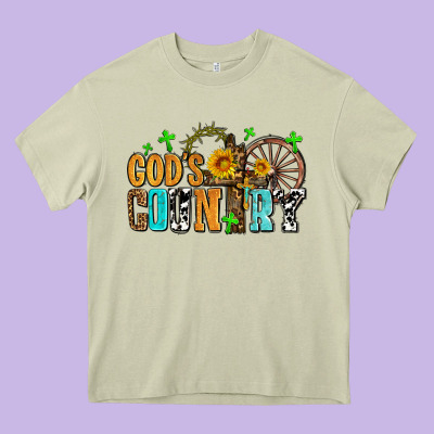 Gods Country Heavy Core Tee Designed By Adodesignshop