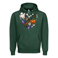 Sports Green Love Halloween Zipper Hoodie - NancyCooperArtShop