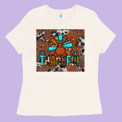 Thankful Turkey Png Ladies Tee Designed By Jahusdesignshop