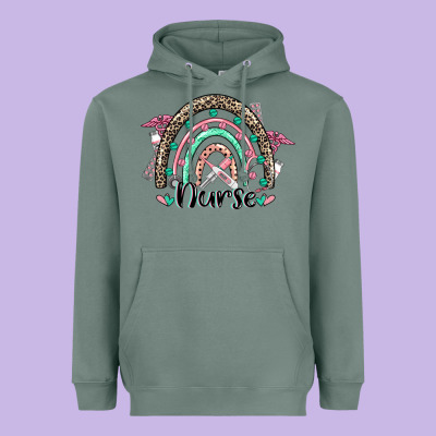 Nurse Rainbow Heavyweight Hoodie Designed By Cowgirlartshop