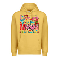 Antique Gold I love you to the moon and back Valentine's Day Premium Hoodie - HowdyJamesFarm