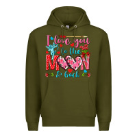 Army Green I love you to the moon and back Valentine's Day Premium Hoodie - HowdyJamesFarm