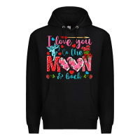 Black I love you to the moon and back Valentine's Day Premium Hoodie - HowdyJamesFarm